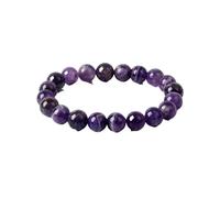 OOTMAO Amethysts Bracelets For Women Reiki Natural Stone Dream Amethyst Bracelets Purple Crystal Beads Health Care Jewelry(17cm-6.69inch_8mm Beads)