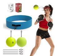 OOTO Upgraded Boxing Reflex Ball, 2 Boxing Training Balls with Elastic Headband，Best Boxing Equipment for Adult/Kids Reaction, Agility, Hand Eye Coordination Fight Skilld Fitnesswudian. Blue headband