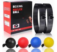 OOTO Upgraded Boxing Reflex Ball, Boxing Training Ball, Mma Speed Training Suitable for Adult/Kids Best Boxing Equipment for Training, Hand Eye Coordination and Fitness (Black+red+blue+yellow)
