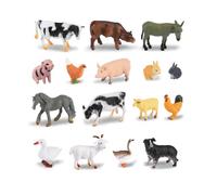 OOTSR 16 Pcs Mini Farm Animal Figure Toys - 2.5 to 7.7cm Realistic Poultry Plastic Animal Learning Toys for 3 Years Old & Up Boys Girls Education Gifts