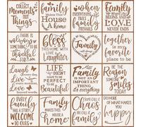 OOTSR 16Pcs Motivational Stencils for Painting, 7.9" Quote Stencil for Crafts Reusable Art Template Stencils, Plastic Painting Stencils for Wood Wall Home Scrapbooking DIY