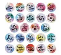 OOTSR 24PCS Inspirational Fridge Magnets, Round Watercolor Motivational Refrigerator Magnets with Encouragement Quote Words for Whiteboard Locker Decor
