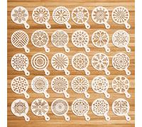 OOTSR 30 PCS Coffee Stencils for Decoration, Baking Templates for Cappuccino Latte Cake Cookie Baking Hot Chocolate, Reusable Drawing Painting Art Mould for Crafts DIY