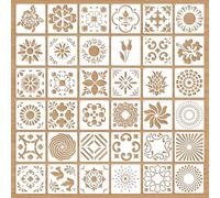 OOTSR 36PCS Mandala Painting Stencils Set for Craft, 3.6" Art Template for Painting Wood Wall Tile Furniture Canvas Scrapbooking DIY, Reusable Paint Supplies Home Decor