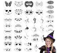 OOTSR 40 Pcs Face Paint Stencils Kit for Kids, Body Painting Template for Party Holiday Halloween Makeup Art Painting, Reusable Soft Tattoo Stencils for Children Adult