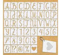 OOTSR 42Pcs Drawing Painting Stencils Set, 3 inch Letter Number Stencil for Craft Reusable Plastic Template Set on Wood, Furniture Wall Home Decor DIY Scrapbooking (YQ-Y0173i)