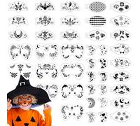 OOTSR 42PCS Face Painting Stencil Kit, Reusable Body Art Templates for Kids Adults, Soft Tattoo Stencils for Halloween Parties Festivals Makeup Painting