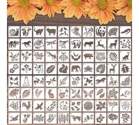 OOTSR 80Pcs Painting Stencils Set of Animals and Plants, 3" Art Templates for Crafts Reusable, Nature Stencils for Painting on Wood Wall Scrapbooking, Home Decor DIY