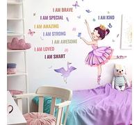 OOTSR Ballet Girls Wall Decals, Inspirational Girl Home Decor Wall Stickers, Princess Wall Sticker Kids Bedroom Baby Nursery Bedroom Living Room Study Room Dance Classroom Wall Decor