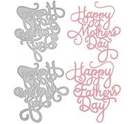 OOTSR Cutting Dies for Card Making, Happy Mother's Day and Happy Father's Day Die Cuts, Embossing Tool Stencil Template Mold DIY Album Paper Card Craft Die for Scrapbooking Decor