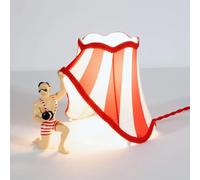 OOWOKS Creative Table Lamp, Funny Table Lamp with Kable, E27 Circus Deco Lamp with Fabric Lampshade, Kids Room Circus Lamp 3 Color Temperature Night Light for Home Decoration, Bedroom