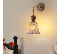 OOWOKS Tiffany Wall Light - Baroque-Style wall lamp with Handcrafted Coloured Glass Shade Vintage Bedside lamp Decorative wall lamp Victorian-Style wall lamp for the Living Room or Bedroom,A