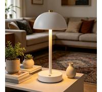 OOWOKS Wireless Mushroom Table Lamp Rechargeable 3 Colour Temperatures TouchDimmable LED Bedside Lamp Cordless with Rechargeable Battery Decorative Table Light Mushroom Lamp for Bedrooms,White