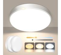 OOWOLF 24W 23cm LED Metal Ceiling Light Flat Dimmable 3000k/4000k/5000k Ceiling Light for Living Room Bathroom Kitchen for Hallway Ceiling (White, 2 Pack)