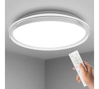 OOWOLF LED Ceiling Light, Dimmable Round Ceiling Lights, Remote Control Ceiling Lamp, Memory & Timing Function, Night Light Mode, for Indoor Living Room