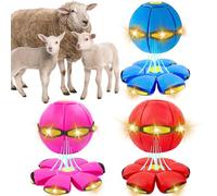 OOXYG 3PCS Pet Toy Flying Saucer Ball, Flying Saucer Ball Dog Toy with 3 Lights for Interactive Dog, Outdoor Ball, Doggy Disc Ball Red+Blue+Pink
