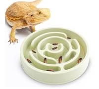 OOXYG Bearded Dragon Feeder Maze Bowl, Puzzle Bearded Dragon Feeder, Bearded Dragon Food Dish Slow Feeder, Reptile Food Feeding Dish to Slow Down Eating, Worm Dubia Cricket Anti-Escape Food Bowl