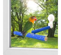 OOXYG Bird Window Perch Stand with Suction Cup for Small and Medium Bird, Suction Cup Bird Perch, Window Perch for Birds, Portable Quartz Sands Parakeet Grinding Stick T-Shape