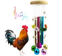 OOXYG Chicken Chewing Toy, Chicken Wind Chime Toy for Hens, Hanging Chicken Pecking Toy with Colorful Bells, Chicken Musical Coop Accessories, Enrichment Toys for Hens Chicks Poultry Birds Parrots
