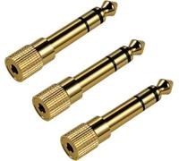 OOYES 3PCS Headphone Jack Adapter 6.35mm Male 1/4 inch to 3.5mm Female 1/8 inch Aux Plug Converter Audio Stereo Adaptor Gold Plated for Keyboard Digital Piano Amplifier Earphone