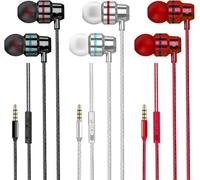 OOYES Bass Headphones Wired Earphone 3.5mm Earphones Noodles Style Sport Headset Auriculare MP3 Computer Headphones Wired Earphones,3.5mm Jack headphones In Ear Tangle-Free Cord With Deep Bass