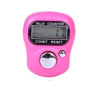 OOYES Digital Display Finger Counter, Hand Tally Electronic Tasbeeh Counter For Goods Counting, Hand Tally Counter Clicker, Manual Digital Counter For Tracking,Step Count,Recording,Golf & lap (Pink)