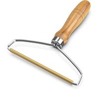 OOYES Portable Lint Remover,Manually Carpet Reusable Lint Roller Scraper with Wooden Handle Holder,Carpet Scraper,Lint Cleaner,Reusable Double Sided Fabric Shaver for Carpets,Beds,Blankets,Clothes