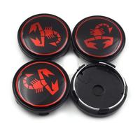 OOzie 4 Pcs Wheel Centre Caps for Abarth 60mm,Hub Centre Caps Rim Protector Cover Hubcaps Wheel Trims Waterproof DustProof Wear Resistant Anti Rust