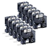 Oozmas A45013 12mm x 7m Black on White Label Tape Compatible with Dymo D1 45013 S0720530 Compatible with Dymo LabelManager 160 210D 360D 420P 450D 500TS, 10-Pack