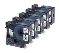 Oozmas a45013 Compatible with Dymo D1 Label Tape 12mm x 7m Black on White Replacement for Dymo D1 45013, Compatible with LabelManager 160 210D 360D 420P 450D 500TS, 5-Pack