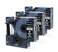 Oozmas A45021 45021 Label Tape Compatible with Dymo D1 White on Black | 12mm x 7m, Compatible with Dymo LabelManager 160 210D 360D 420P 450D, 3-Pack