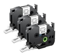 Oozmas Compatible TZe 18mm Label Tape Replacement for Brother TZe-241 18mm Black on White Laminated Tape, Compatible with Brother Label Maker P-Touch 1830 D400 D450 D600 2430, 3-Pack