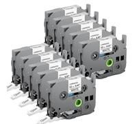 Oozmas TZe231 12mm Tape Compatible with Brother P-Touch TZe-231, 10-Pack | 12mm 0.47 Laminated Black on White, Compatible with Brother Ptouch Label Printer H110 H107 H105 H200 D210 E110