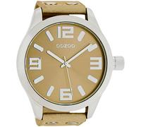 Oozoo C1005 - Men's Sand-Coloured Leather Strap Watch
