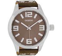 Oozoo C1014 - Men's Watch, Taupe Leather Strap, Strip