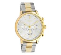 Oozoo C10547 Unisex Watch with Stainless Steel Link Strap 42 mm Bi-Colour, Gold silver, Bracelet