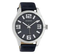 Oozoo Classic Colour Line Women's Watch with Leather Strap XL 47 mm, Dark Blue - C10236, extra groß, Bracelet
