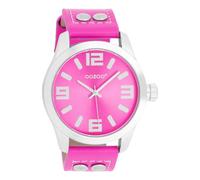 Oozoo Junior Basic Neon Line Watch with Leather Strap 40 mm in Various Designs, Jr316 - Neon Pink, Strap.
