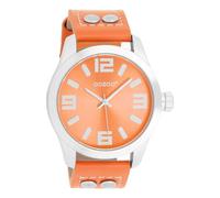 Oozoo Junior Basic Neon Line Watch with Leather Strap 40 mm in Various Designs, neon orange, Strap.