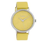 Oozoo Ladies Watch with Leather Strap 42 mm Colours of Summer Palm Tree Dial Unicolour, yellow, Strap.