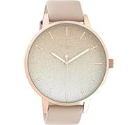 Oozoo Large Women's Watch with Leather Strap and 5-Minute Line Indexes on the Dial 48 mm Diameter in Various Variations, pink, Strap.