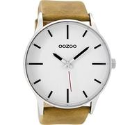 Oozoo Men's Watch with Leather Strap 48 mm White/Brown C9050, Strap.