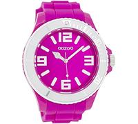 Oozoo Men's Watch with Silicone Strap Bicolour Two-Tone 48 mm Diameter in Various Variations, C5818 - Pink / White