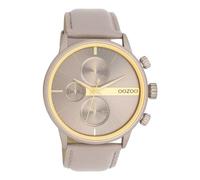 Oozoo Timepieces C11220_C11229_Parent Men's Watch | High-Quality Watch for Men | Elegant Analogue Men's Watch in Round, Taupe/gold (aluminium), Strap.