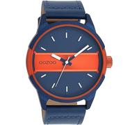 Oozoo Timepieces C11230_C11234_Parent Men's Watch | High-Quality Watch for Men | Elegant Analogue Men's Watch in Round, Blue / Fluo Orange Blue / Fluo Orange / White