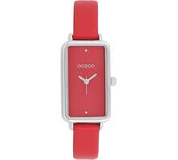 Oozoo Timepieces C11530 Women's Watch in Gold I Women's Watch with Leather Strap I Modern Watch for Women I Elegant Analogue Women's Watch Rectangular 19 x 31 mm Case, red, Strap.
