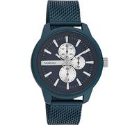 Oozoo Timepieces Men's Watch - Wrist Watch with 20 mm Wide Metal Mesh Strap | High-Quality Watch for Men - Elegant Analogue Men's Watch in Round, Blue/Blue, groß, Bracelet