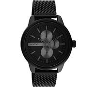 OOZOO Timepieces Men's Watch - Wrist Watch with 20 mm Wide Metal Mesh Strap | High-Quality Watch for Men - Elegant Analogue Men's Watch in Round, black / black