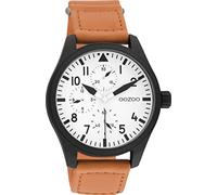 Oozoo Timepieces Men's Watch - Wrist Watch with 21 mm Wide Nylon Strap | High-Quality Watch for Men - Elegant Analogue Men's Watch in Round, Orange/black, groß, Strap.