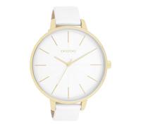 Oozoo - Timepieces Women's Watch in White | Women's Watch with Leather Strap | Modern Watch for Women | Elegant Analogue Women's Watch in Round C11346 (48 mm Case), White, Strap.
